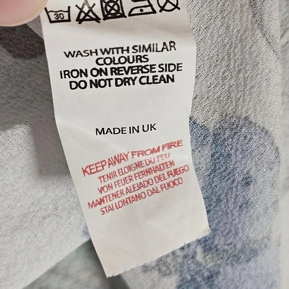 PrettyLittleThing Blouse Womens 2XL White Pastel Butterfly Kimono Top Plus Size - Picture 7 of 11